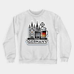 Germany Travel Landmarks Sticker Crewneck Sweatshirt